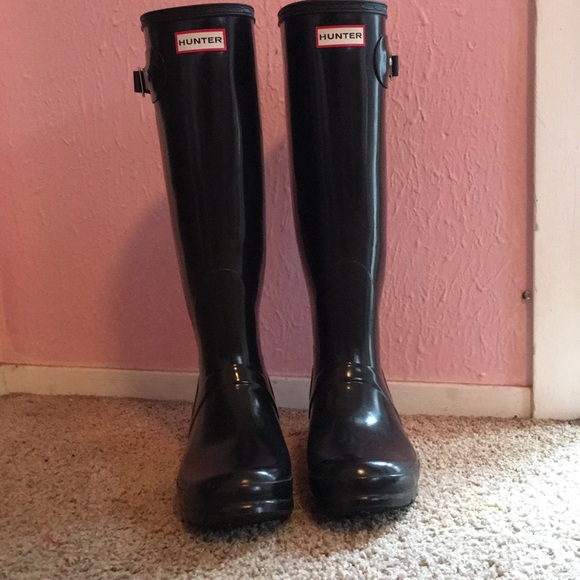 Hunter Black glossy Rain Boots - Picture 5 of 6